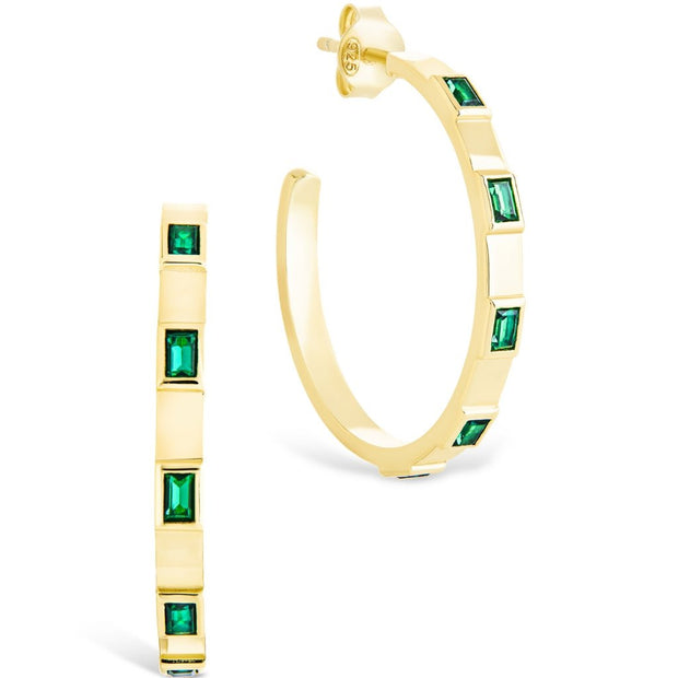 Sterling Silver Asher Flat Polished Hoops