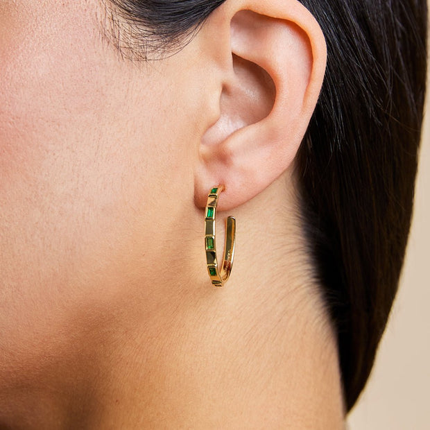 Sterling Silver Asher Flat Polished Hoops