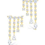 Sterling Silver Adrian CZ Waterfall Statement Studs
