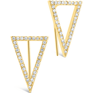 Sterling Silver Janine CZ Geometric Crawler Earrings