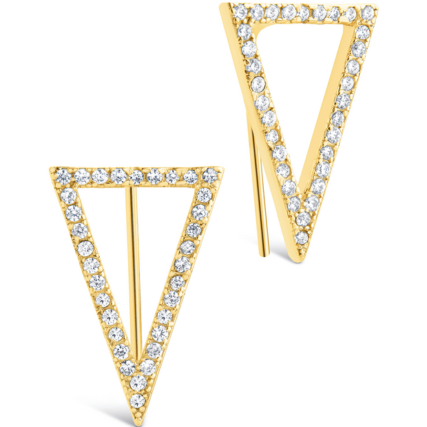 Sterling Silver Janine CZ Geometric Crawler Earrings