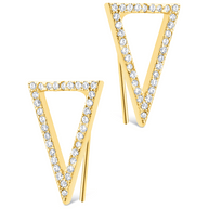 Sterling Silver Janine CZ Geometric Crawler Earrings