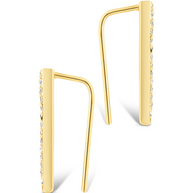 Sterling Silver Janine CZ Geometric Crawler Earrings