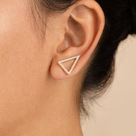 Sterling Silver Janine CZ Geometric Crawler Earrings