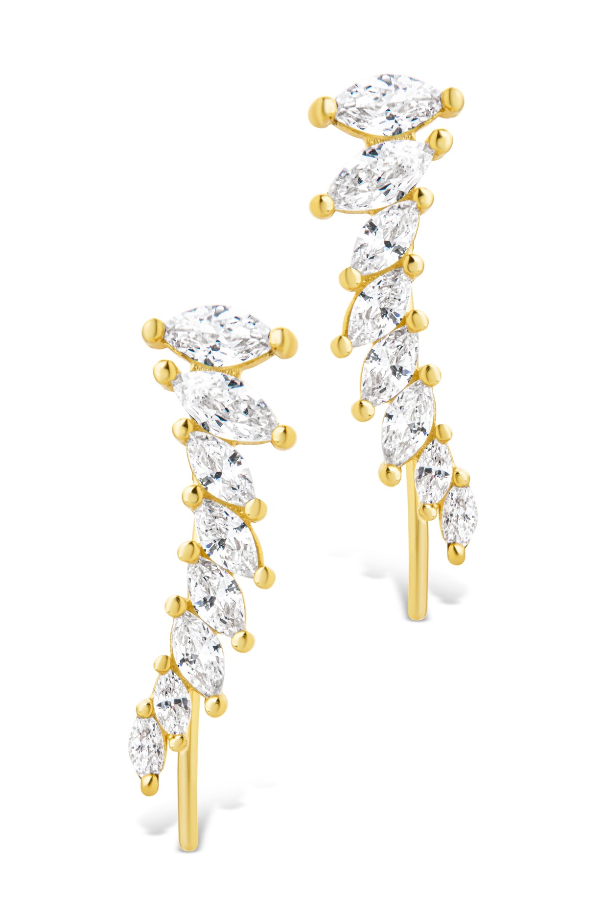Sterling Silver Skye CZ Threader Crawler Earrings
