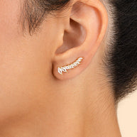 Sterling Silver Skye CZ Threader Crawler Earrings