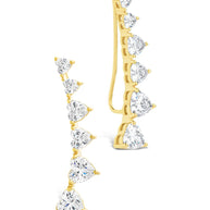 Sterling Silver Jillian CZ Heart Crawler Studs