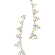 Sterling Silver Jillian CZ Heart Crawler Studs