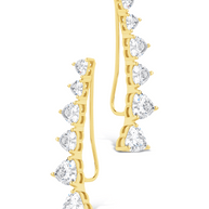 Sterling Silver Jillian CZ Heart Crawler Studs
