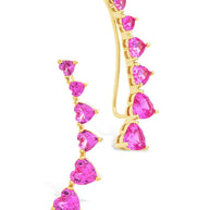 Sterling Silver Jillian CZ Heart Crawler Studs