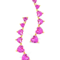 Sterling Silver Jillian CZ Heart Crawler Studs