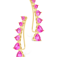 Sterling Silver Jillian CZ Heart Crawler Studs
