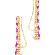 Sterling Silver Jillian CZ Heart Crawler Studs