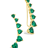 Sterling Silver Jillian CZ Heart Crawler Studs