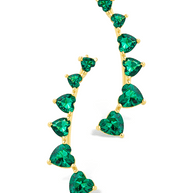 Sterling Silver Jillian CZ Heart Crawler Studs