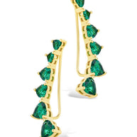 Sterling Silver Jillian CZ Heart Crawler Studs