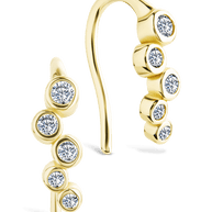 Sterling Silver Talia CZ Bezel Crawler Earrings