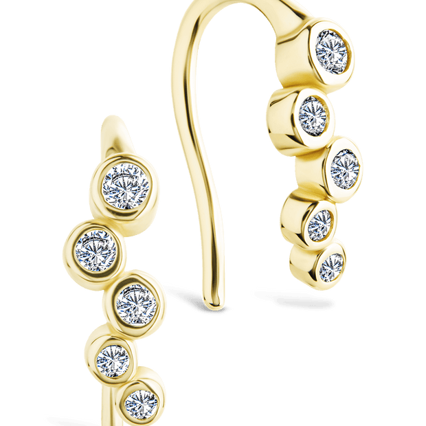 Sterling Silver Talia CZ Bezel Crawler Earrings