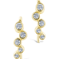 Sterling Silver Talia CZ Bezel Crawler Earrings