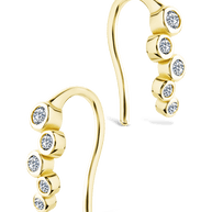 Sterling Silver Talia CZ Bezel Crawler Earrings