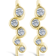 Sterling Silver Talia CZ Bezel Crawler Earrings