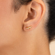 Sterling Silver Talia CZ Bezel Crawler Earrings