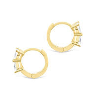 Sterling Silver Ravenna CZ Micro Hoop Earrings