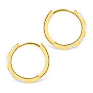 Sterling Silver Henley CZ Baguette Micro Hoop Earrings