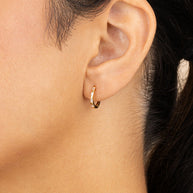 Sterling Silver Henley CZ Baguette Micro Hoop Earrings