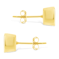 Sterling Silver Cushion Cut Bezel Set Stud Earrings