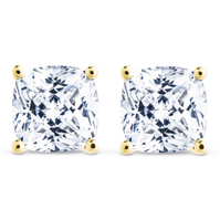 Sterling Silver Cushion Cut Prong Set Stud Earrings