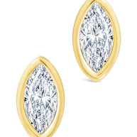 Sterling Silver Marquise Cut Bezel Set Stud Earrings