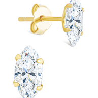 Sterling Silver Marquise Cut Prong Set Stud Earrings