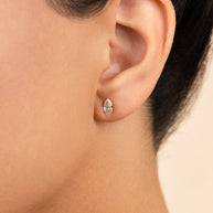 Sterling Silver Marquise Cut Prong Set Stud Earrings