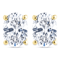 Sterling Silver Oval Cut Prong Set Stud Earrings