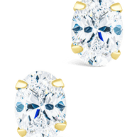 Sterling Silver Oval Cut Prong Set Stud Earrings