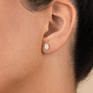 Sterling Silver Oval Cut Prong Set Stud Earrings
