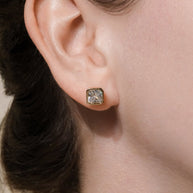 Sterling Silver Radiant Cut Bezel Set Stud Earrings