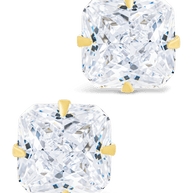Sterling Silver Radiant Cut Prong Set Stud Earrings