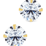 Sterling Silver Round Cut Prong Set Stud Earrings