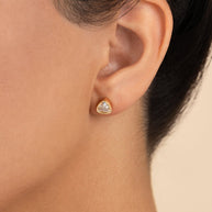 Sterling Silver Trillion Cut Bezel Set Stud Earrings