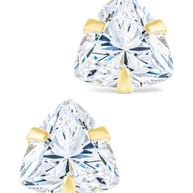 Sterling Silver Trillion Cut Prong Set Stud Earrings