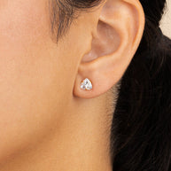 Sterling Silver Trillion Cut Prong Set Stud Earrings