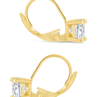 Sterling Silver Round Cut French Clip Earrings