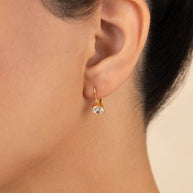 Sterling Silver Round Cut French Clip Earrings