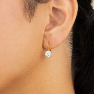 Sterling Silver Round Cut French Clip Earrings