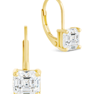 Sterling Silver Princess Cut French Clip Earrings