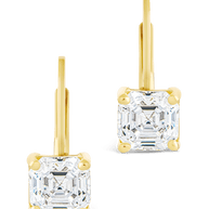 Sterling Silver Princess Cut French Clip Earrings
