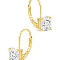 Sterling Silver Princess Cut French Clip Earrings