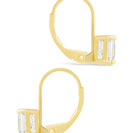 Sterling Silver Princess Cut French Clip Earrings